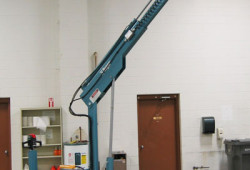 Full Power Floor Crane with Powered Extension Boom, Custom End Attachment & Side Shift